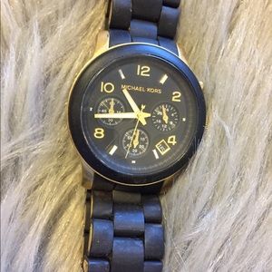 MICHEAL KORS BLUE AND GOLD WATCH